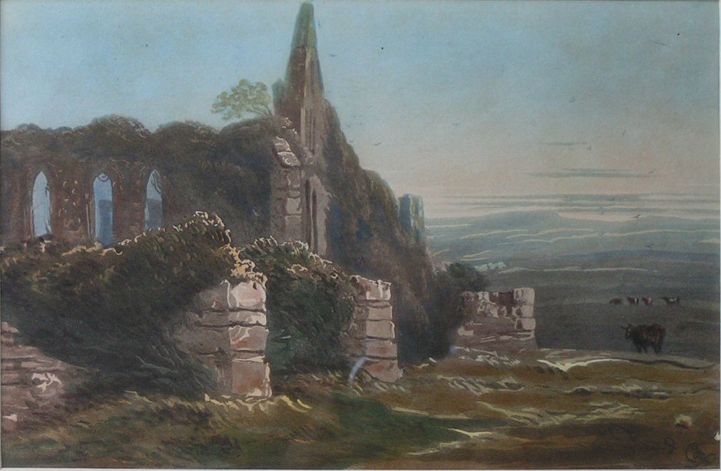 Aquatint - (Battle Abbey, Sussex)